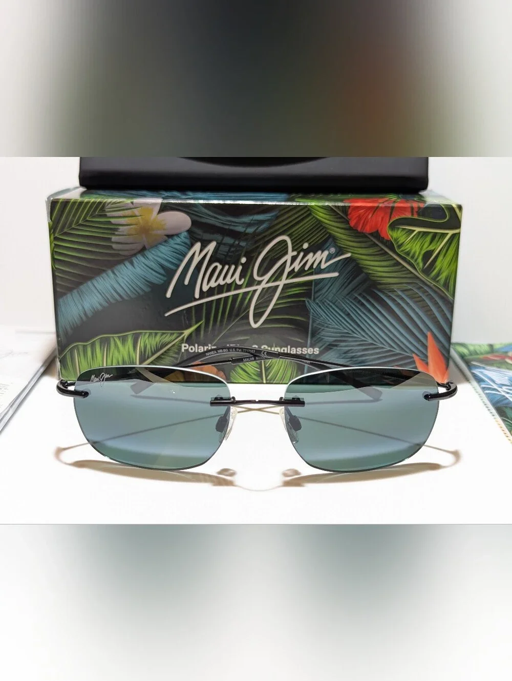 NEW Maui Jim Nanea Gloss Black Polarized Neutral Grey Lens Sunglasses 332-02